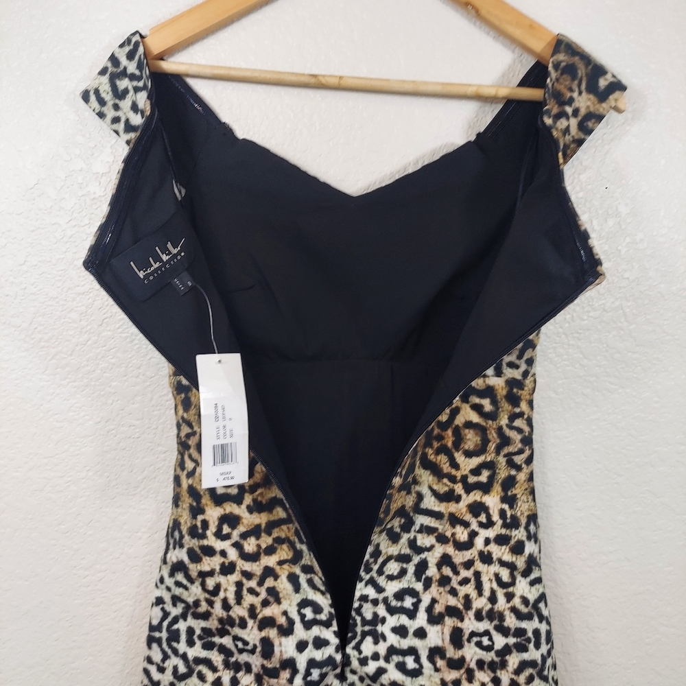 NWT Nicole Miller Collection Animal Print  Mini  Dress Sleeveless Sz 0 - Picture 12 of 16